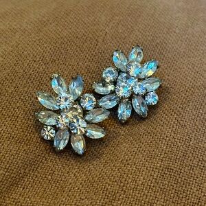 J. CREW Clear Crystal Cluster Earrings